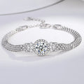 925 Sterling Silver Trendy Hollow-Out Cake Bracelet for Women Wholesale Moissanite Bangles