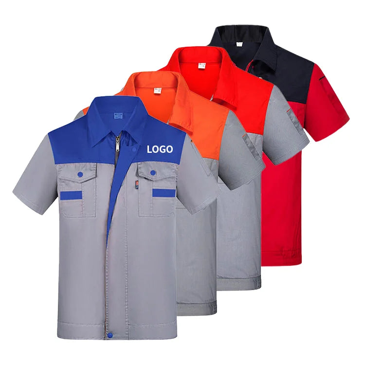 Custom Men's Pure Polyester Industrial Construction Work Wear Heavy Duty Coverall High Visibility Dust-Proof Available