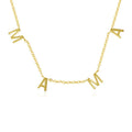VIANRLA 925 Sterling Silver Necklace MAMA Letter 18k Gold Plated Necklace for Women Jewelry Mother's Day Gift