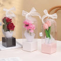 Transparent Panoramic Rose Bouquet Box Single Portable Paper Packaging for Christmas Flowers