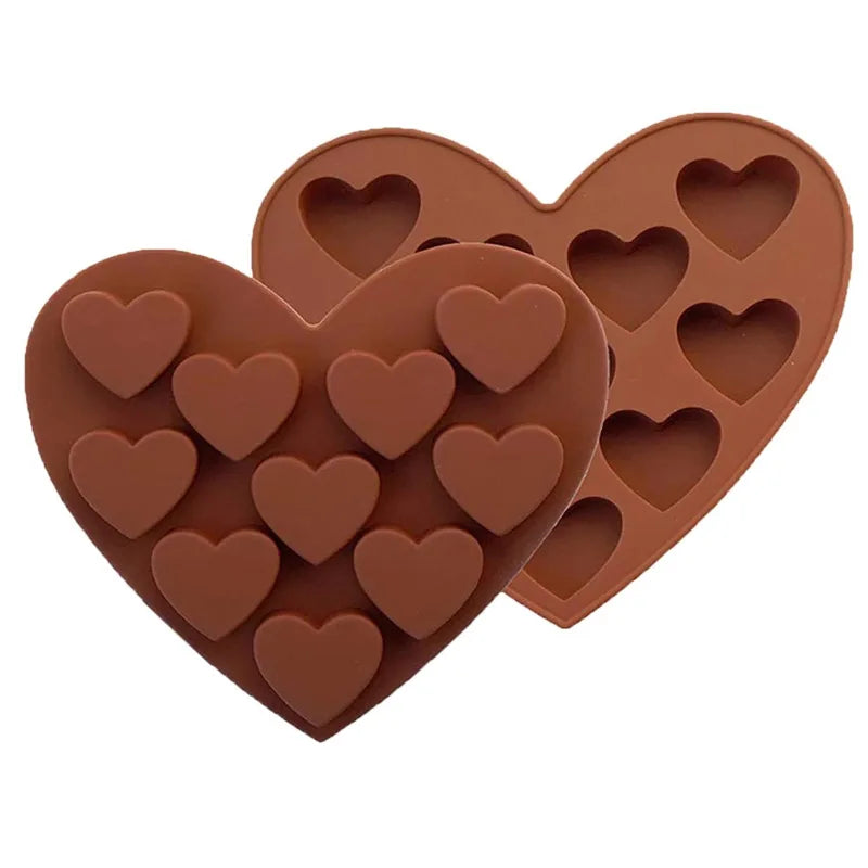 Non Stick Chocolate Candy Molds Baking Molds for Valentine's Day Chocolate Fondant Pudding Candy Heart Shape Silicone Mold