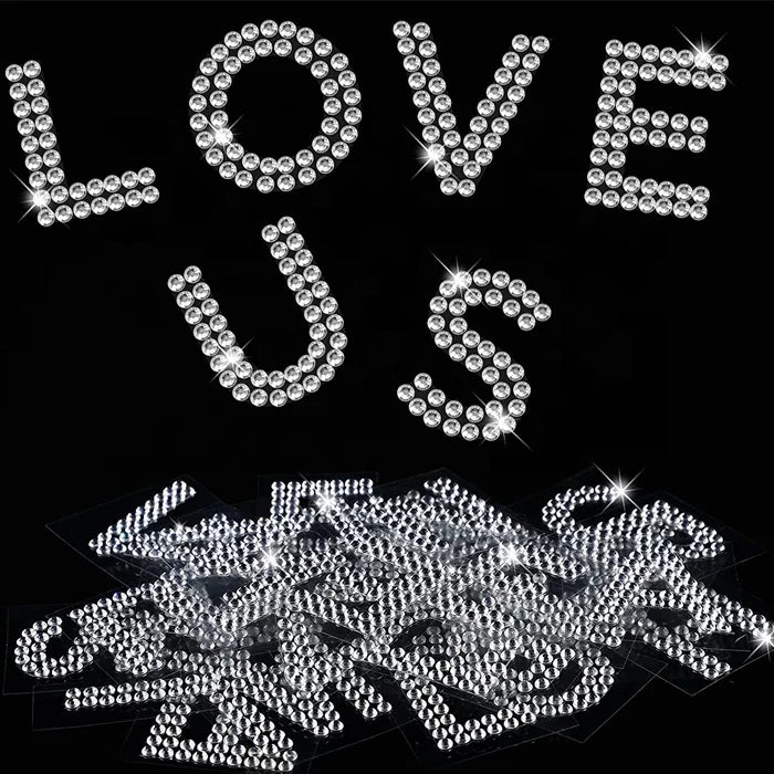 Rhinestone Letter Glitter Stickers Rhinestone Alphabet Letter Stickers 34 Letters Self-Adhesive Stickers Sheets