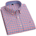 OEM New Fashion Trendy Striped Printed T-shirt 100% Oxford Cotton Anti-Wrinkle Regular Fit Formal Short Sleeve Dress Shirt