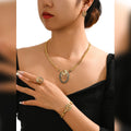 MEIZI 18K Gold Plated Daily Texture Jewelry Set for Women Wholesale From Dubai for Wedding Engagement Anniversary Party Gift