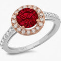 Quality Natural Red Gemstone Engagement Promise Statement Anniversary Brilliant Cut Wedding Garnet Stone Rings Jewelry Trendy