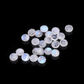 Natural Rainbow Moonstone Crystal Smooth Round Blue Cabochon Gemstone Loose Beads