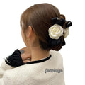Latest Style in STOCK Camellia Flower Cellulose Acetate Hair Claw Fashion Barrettes Decorative Hair Accessories Flower Hair Claw