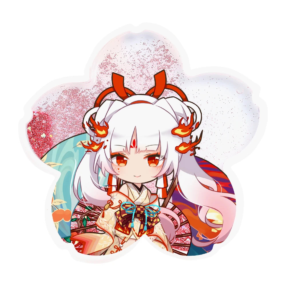 Pikakey Custom Pre-filled Quicksand Liquid Acrylic coaster Anime Drinks Cup Mats & Pads Desktop Promotional Gift Customized Size