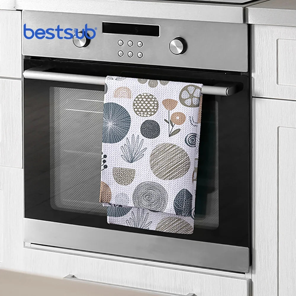 BestSub Custom 16"X24" White Microfiber Waffle Kitchen Towel Knitted for Home Microfiber Sublimation Blank Waffle Pattern