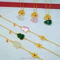 Dubai Gold Brass Gold-Plated Chalcedony Gourd Two-Piece Set Exquisite Craftsmanship Imitation-Gold Gourd Bracelet Pendant