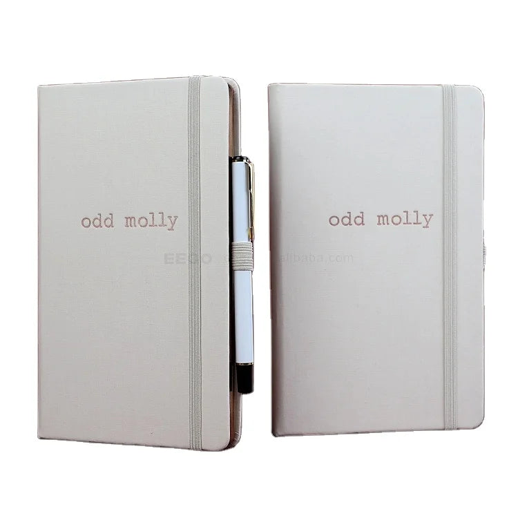 2025 Cloth Embossed Blank Custom Print Fabric Journal Notebooks Linen Hardcover Daily Reflection Pregnancy Design Gold Foiling