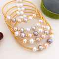 Haiyang 18K Gold Plated Freshwater Pearl Bracelet Hand-Designed Hawaiian Style Mixed Color Jewelry for Gifts and Parties