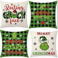 Christmas Pillow Cover Grinch Cartoon Pillow Four-piece Sofa Set Home Decor Cushion