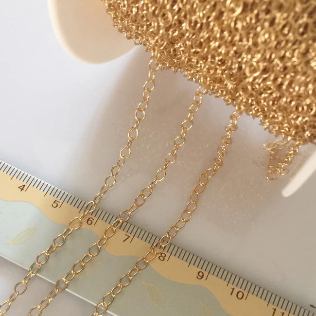 GC028 14K Gold Filled Jewelry Chain Chain 2.6mm Extension Chain for Jewelry Making