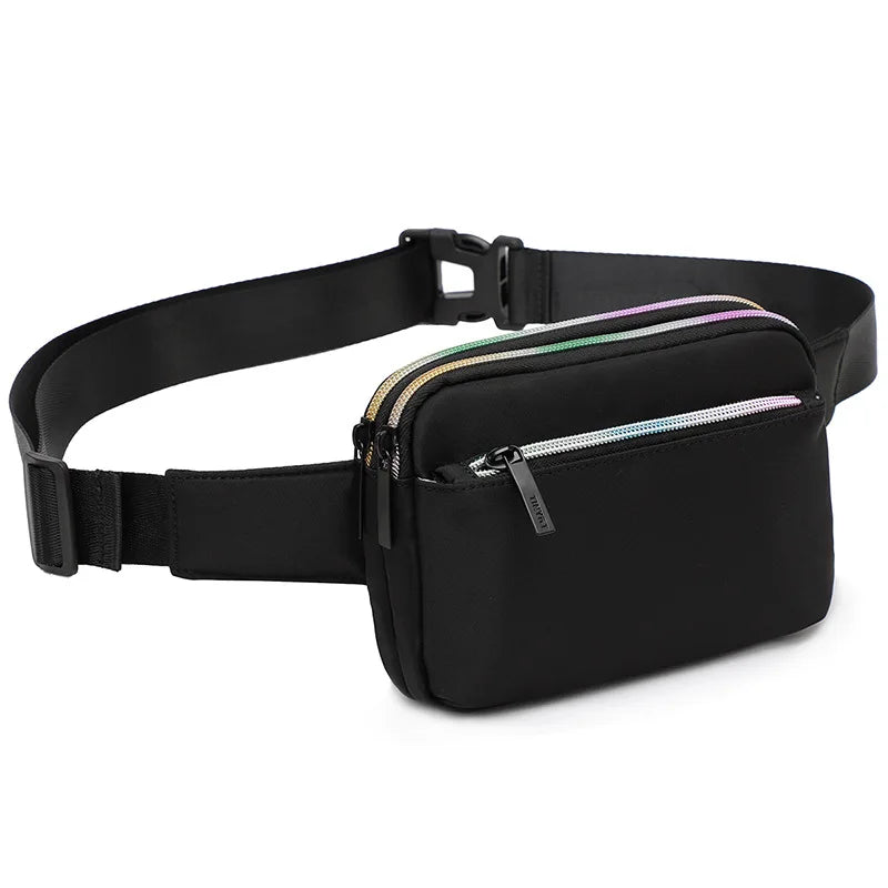 Wholesale Crossbody Nylon Fanny Pack Mini Sport Chest Bag Phone Pouch Custom Zipper Waist Belt Bag for Women