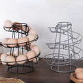 Chicken Metal Wire Egg Skelter Dispenser Rack Spiral Design Egg Storage Display Basket Hook Type for Kitchen Countertop