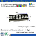 Houkem-4061-asr 0.4" 6-Digit 14-Segment Alphanumeric LED Display Red Emitting Common Cathode 49x15x8mm 20mA MegaBDM