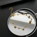 G2448 Wholesale 18K Gold Plated Titanium Steel Non Tarnish Charm Ball Beaded Anklet Bracelet Women Fashion Jewelry Anklets