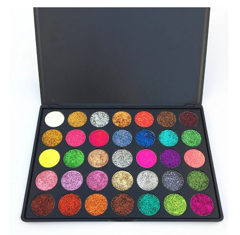 35 Color Women Makeup Eyeshadow Palette Mineral Powder Shimmer High Pigment Waterproof Glitter for All Skin Tones