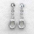 Sterling Silver 5*7mm Semi Mount Stud Eardrops Empty Frame Support Blank Setting S925 Base Without Center Stone DIY for Inlay