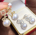 E1752 10-11mm DIY Natural Freshwater Pearl Charm Earrings Mounting Accessory 925 Sterling Silver Gold Plated  Jewelry for Women