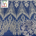 New Design White Beaded Sequins Embroidery Mesh Lace Fabric High Quality French Wedding Bridal Dress Beads Tulle Lace Fabric