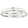 Couples Style Glossy Bracelet Stainless Steel Pressed Oval Chain Punk Style Valentine'S Day Gift
