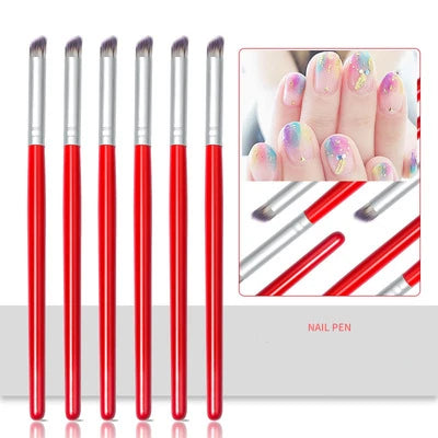 NP539 Gradient Smudge Brush Drawing Pen Paint Brush UV Gel Oblique Mouth Brush Nail Design Tool