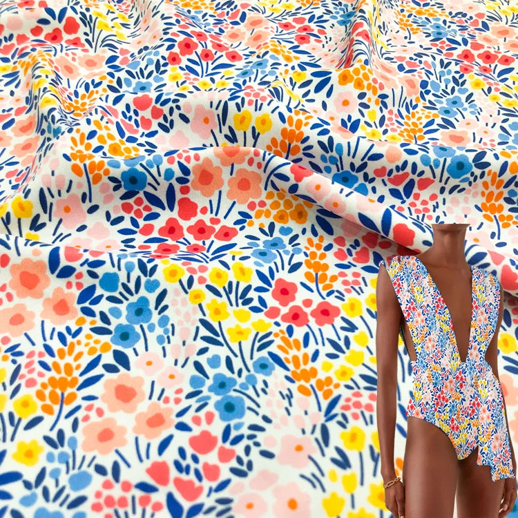 4 Way Stretch Customized Nylon Digital Custom Print Spandex Neoprene Printed Fabrics for Clothing