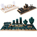 Ring Necklace Pendant Bracelet Watch Props Jewelry Store Window Showcase Set Velvet Wooden Jewelry Display Stand Holder