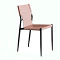 BST Modern Hotel Restaurant Dining Room Chair Brown Grey Scandinavian  Velour Saddle Leather Dining Chair with Metal Leg