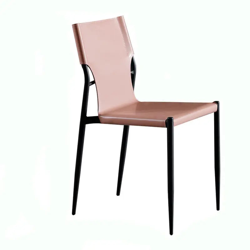 BST Modern Hotel Restaurant Dining Room Chair Brown Grey Scandinavian  Velour Saddle Leather Dining Chair with Metal Leg