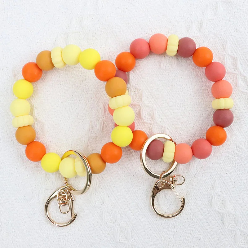 DIY Eco-Friendly Cartoon Silicone Bead Keychain for Car Bag Pendant Charm Accessory Mama Gifts Customizable Promotion Gift