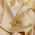Simple Ins Design Stainless Steel OT Clasp Toggled Paperclip Link Chain Choker Necklace