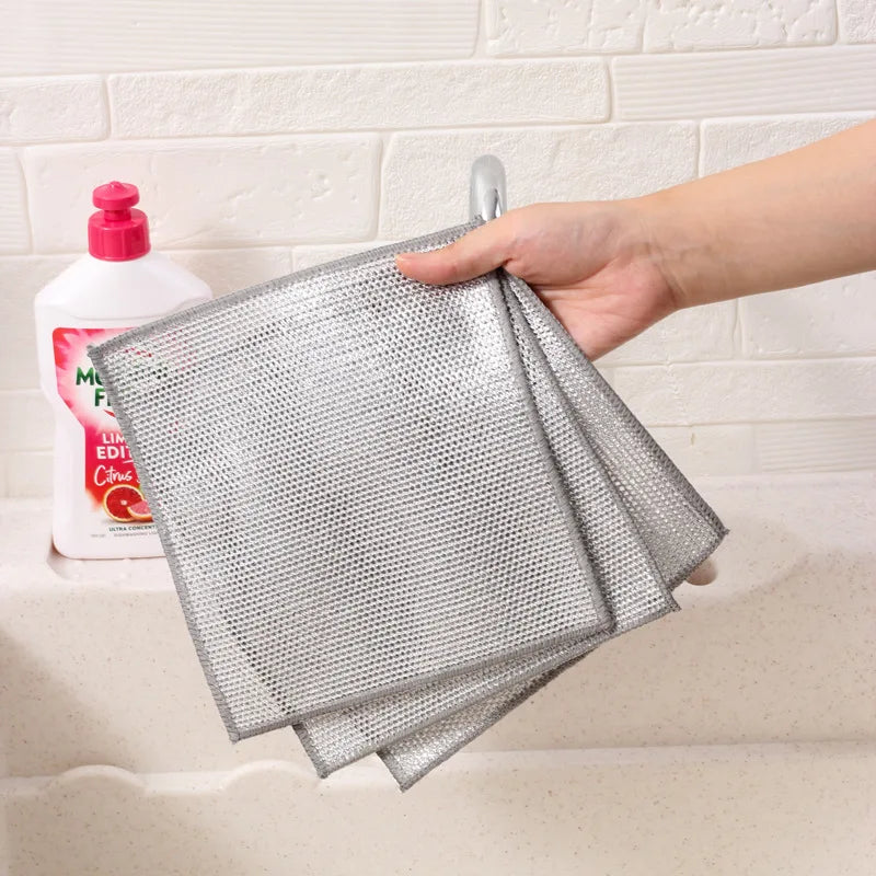 Hot Selling Stainless Steel Scrubber Square Non-Scratch Kitchen Dish Cleaning Cloth Multi-Use for Kitchen Cleaning Rags
