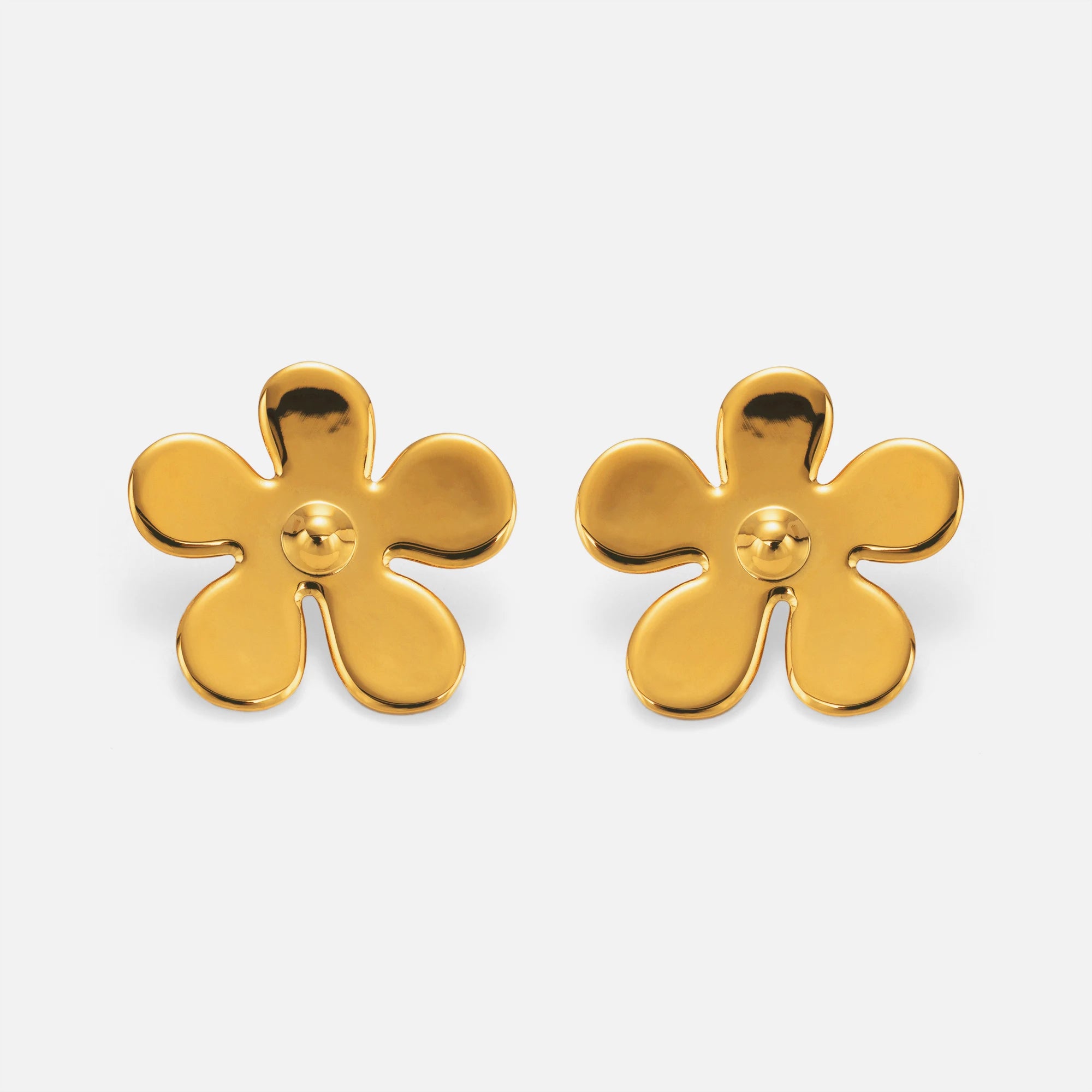 2024 Dazan Fall New INS 18k Pvd Gold Plated Stainless Steel Vintage Vintage Polished Super Shine Floral Earrings Luxury Jewelry