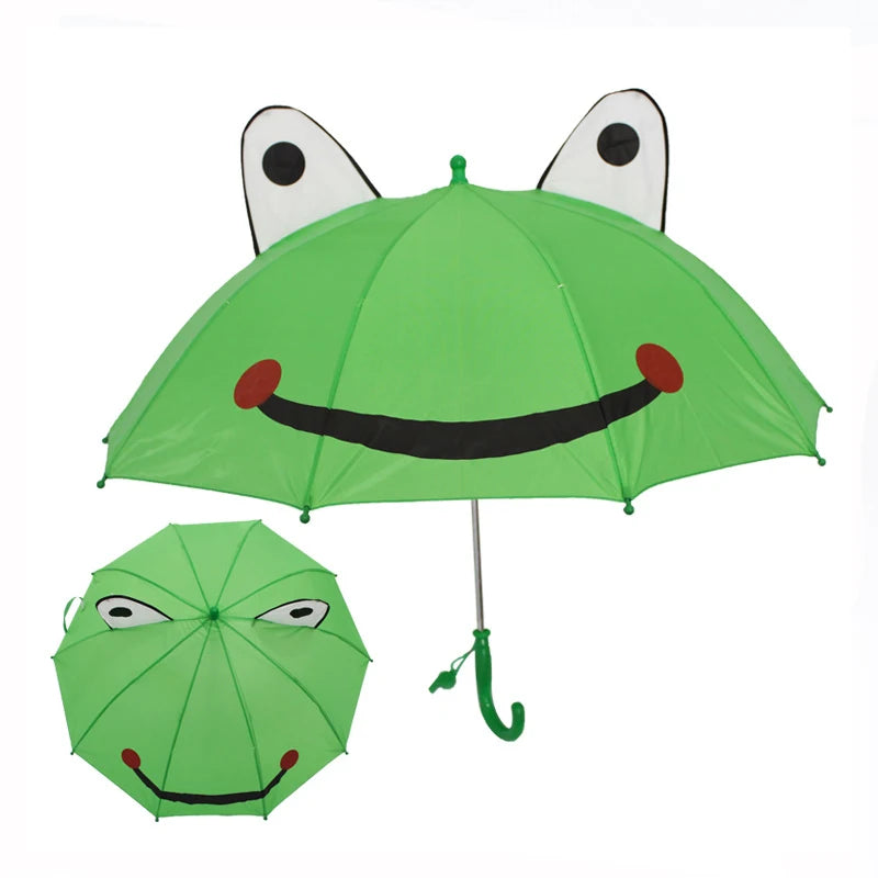 Creative Cute Cartoon Animal Print Children Umbrella Animation Creative Long Handle 3D Ear Modeling Kids Umbrella for Boys Girls