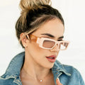 QB971 Rectangle Women Shades Vintage Sunglasses New Match Color Frame Fashion Colorful Sunglasses