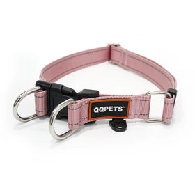 QQPETS Multi-Colored Stripe Print Dog Collar Reflective Nylon with Ribbon Decoration Wholesale Pet Accessory