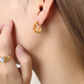 French Minority Design Simple Special-Shaped Geometric Earrings Titanium Steel 18K Gold Plated Earrings for Women Party Gift