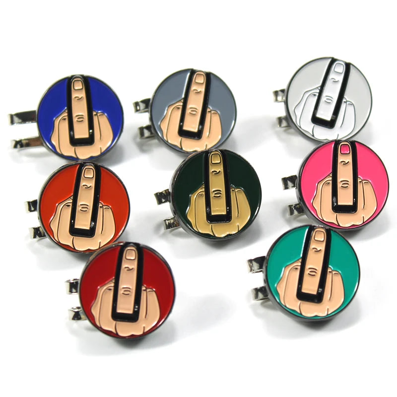 Wholesale Creative Funny Golf Accessories Middle Finger Golf Ball Marker with Magnetic Hat Clip