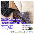 Multi-Color Wool Check Tweed Fabric Soft & Warm with Metallic Thread for Women Blazer Coat Skirt and Apparel Making