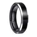 OAHLAN High Polished 6mm 8mm IP Black Comfort Fit Anti Rust Tungsten Carbide Rings for Women Men's Wedding Anniversary Gift