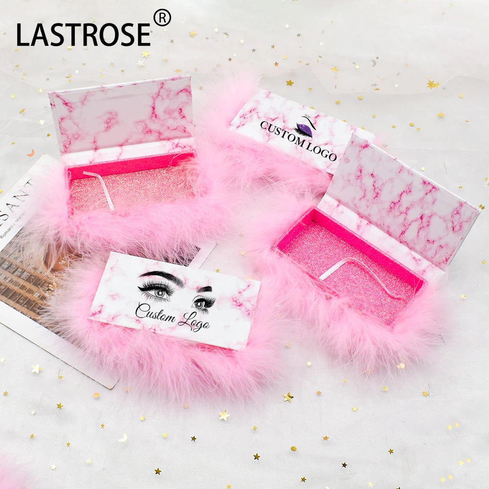 New Arrival Lashpackaging Box Make Your Own logo Empty Eyelash Packaging Box Rose Gold Marble  case