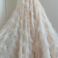 Knitted Checks with Soft Tassels Embroidered Fairy Dress Fabric