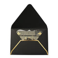 Creative Custom Shape Hindu Wedding Invitation Cards Clear Acrylic with Gold Foil Edge Envelope
