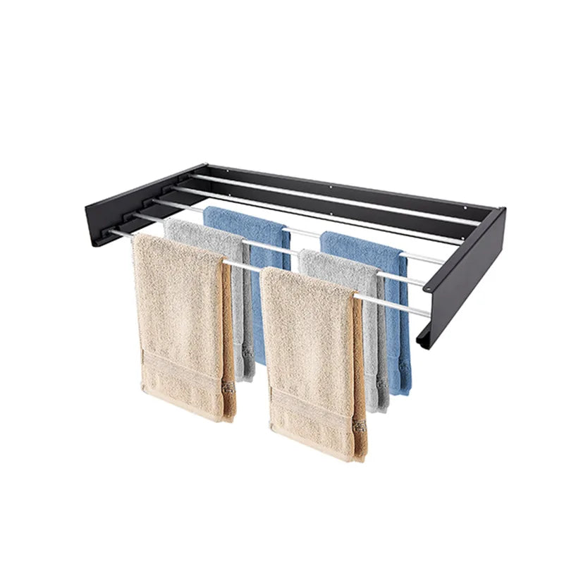 Bathroom Drying Rack Steel Towel Stainless Steel Retractable Cloth Hook Drying Rack Folding Wall Mounted Clothes Hanger Rack