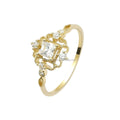 Fine Jewelry 9k Ring Women Finger Ring Engagement Bands or Rings Gold Gift Factory Direct Selling Zircon Stone 9K Real 2 Pcs 7#