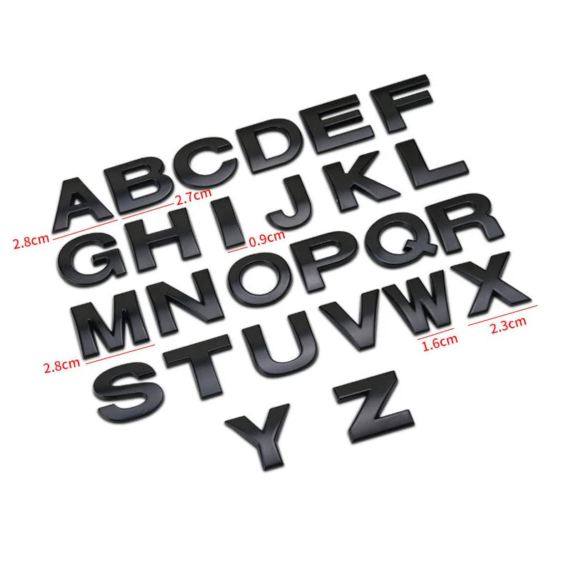 Wholesale Bulk 3D Chrome Car Stickers UV Printed 3D Metal Logo Alphabet and Number Emblems Die Cut Alloy Automotive Emblems