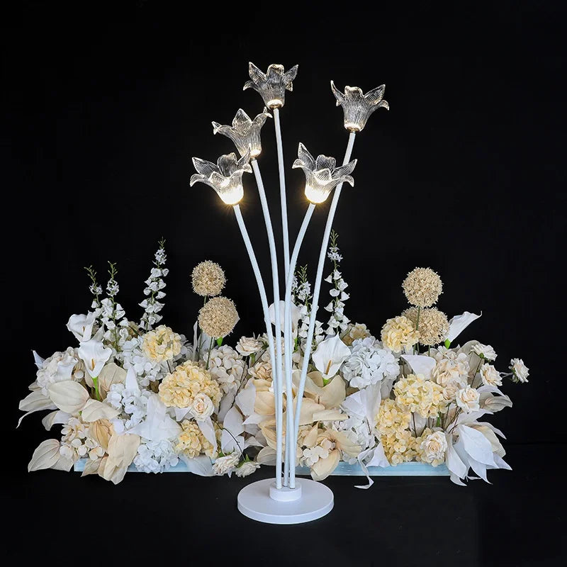 New Arrival 5-Head Lily Flower Shape LED Lamp Wedding Walkway & Aisle Sta Decoration Wedding Lights